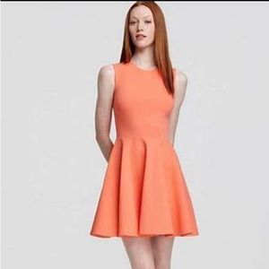 Diane Von Furstenberg Firework Orange Knit Fit and Flare Dress size 8